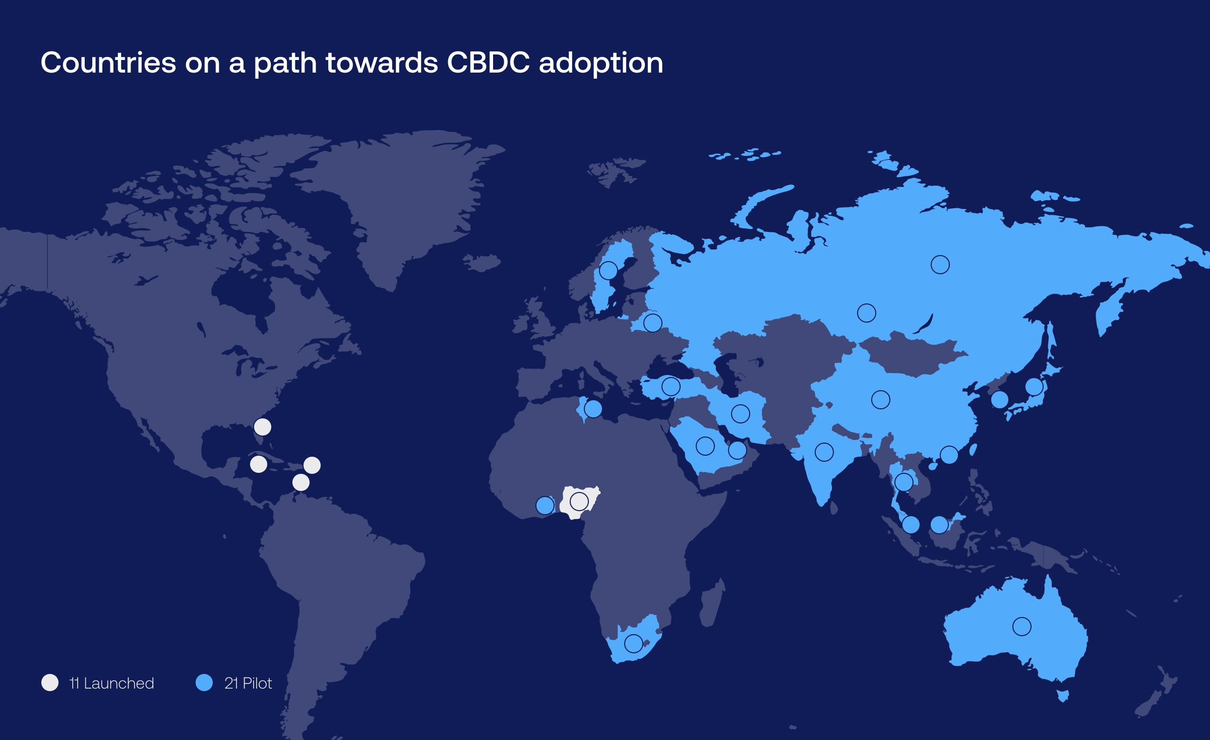 countries on a path towards CBDC adoption